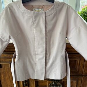 LK Bennett Pale Blush Round-Neck Jacket